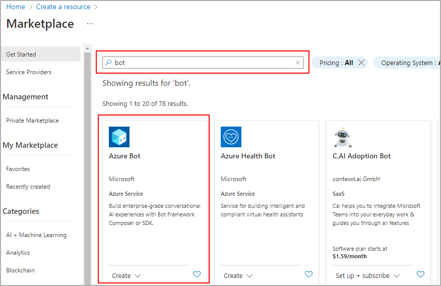 Create Azure Bot