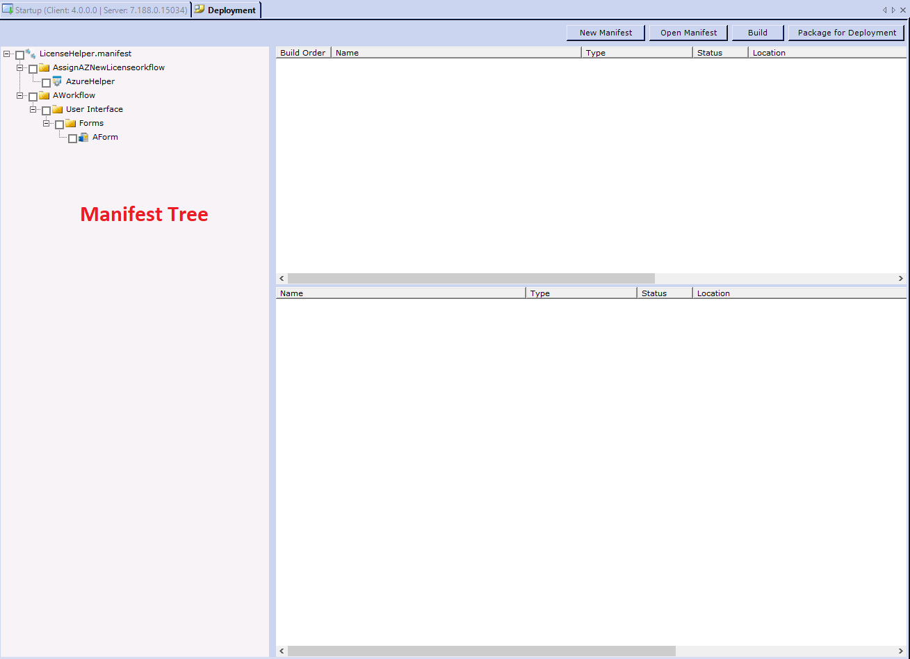 Manifest tree