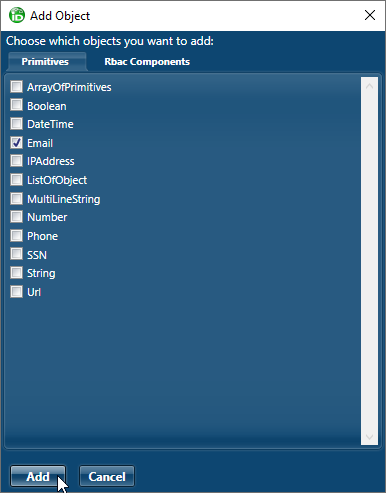 Add email object