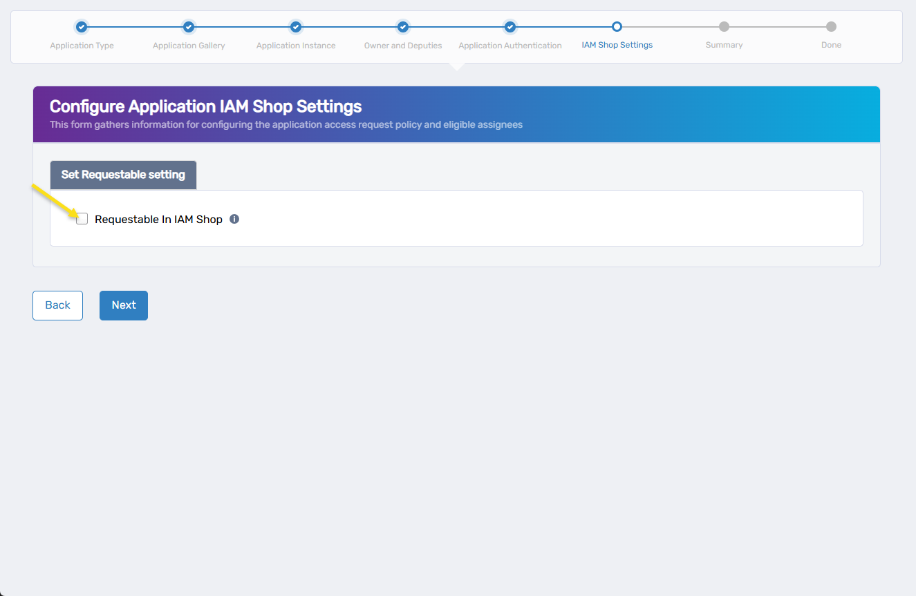 IAM Shop Requestable Enabled