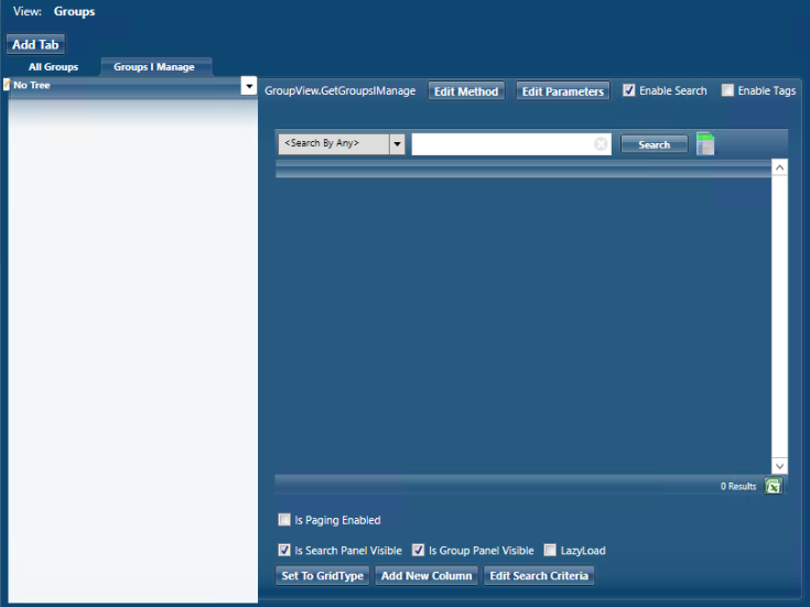 Groups I Manage tab