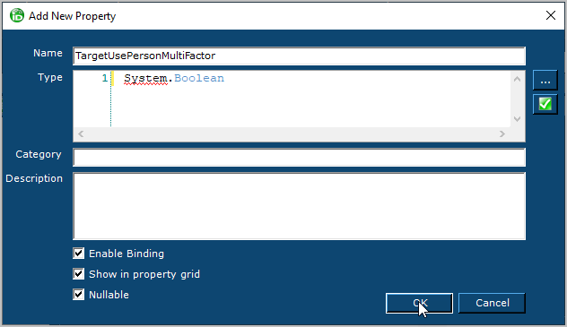 Add property dialog