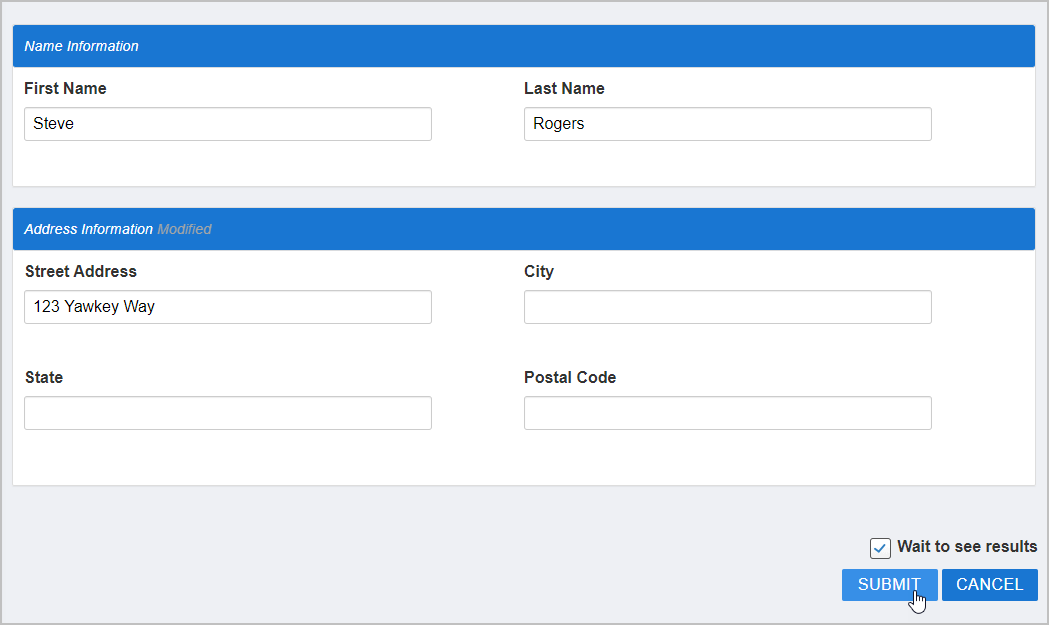 Update address
