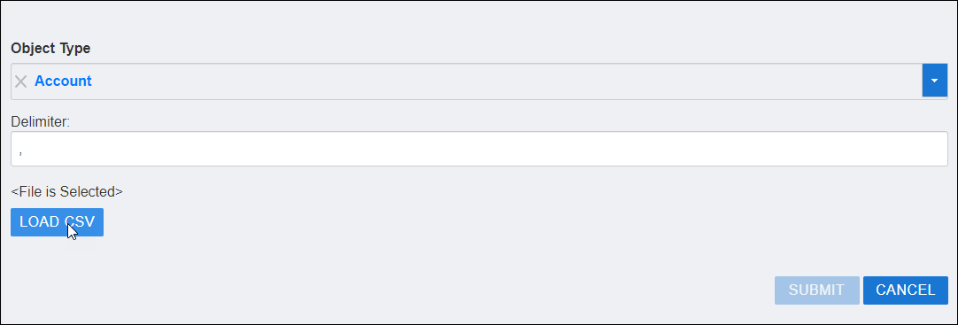 Load CSV button