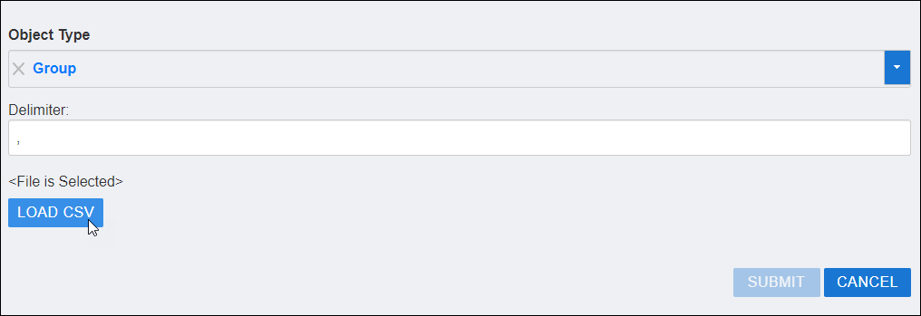 Load CSV button after file selection