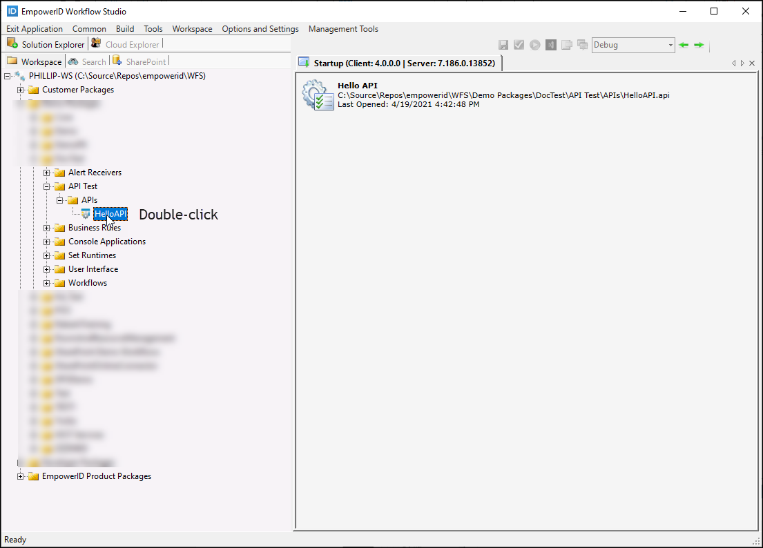 Locate API project
