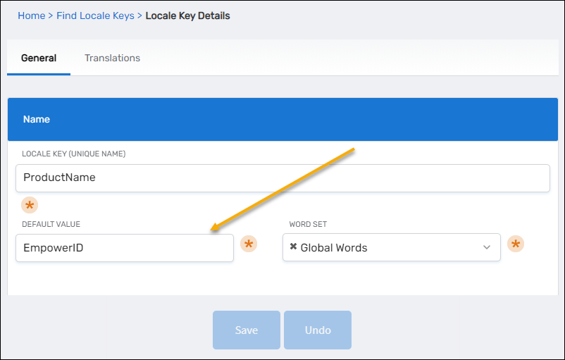 Edit default value