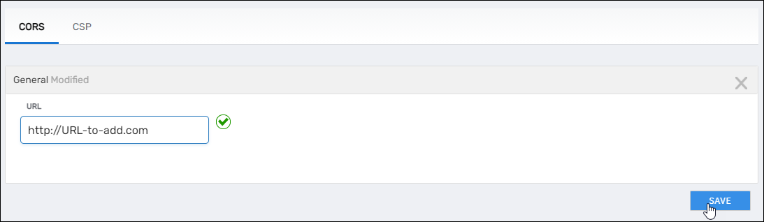 Add URL to CORS