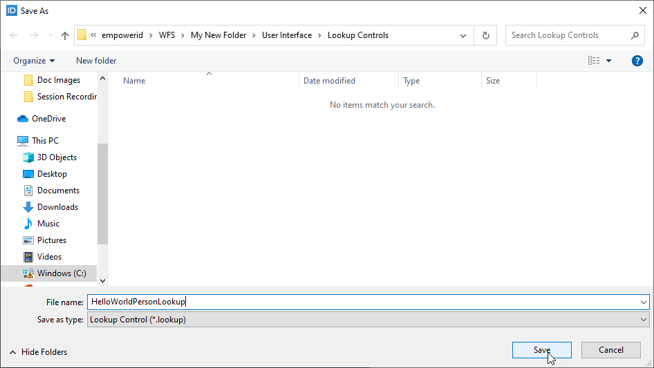 Save lookup