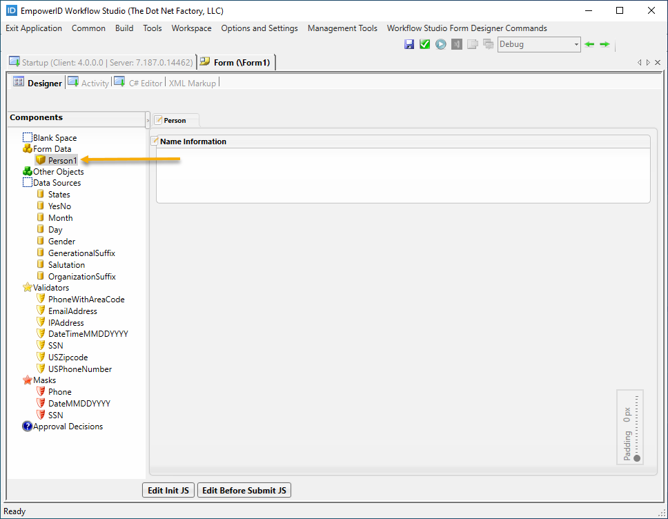 Components tree