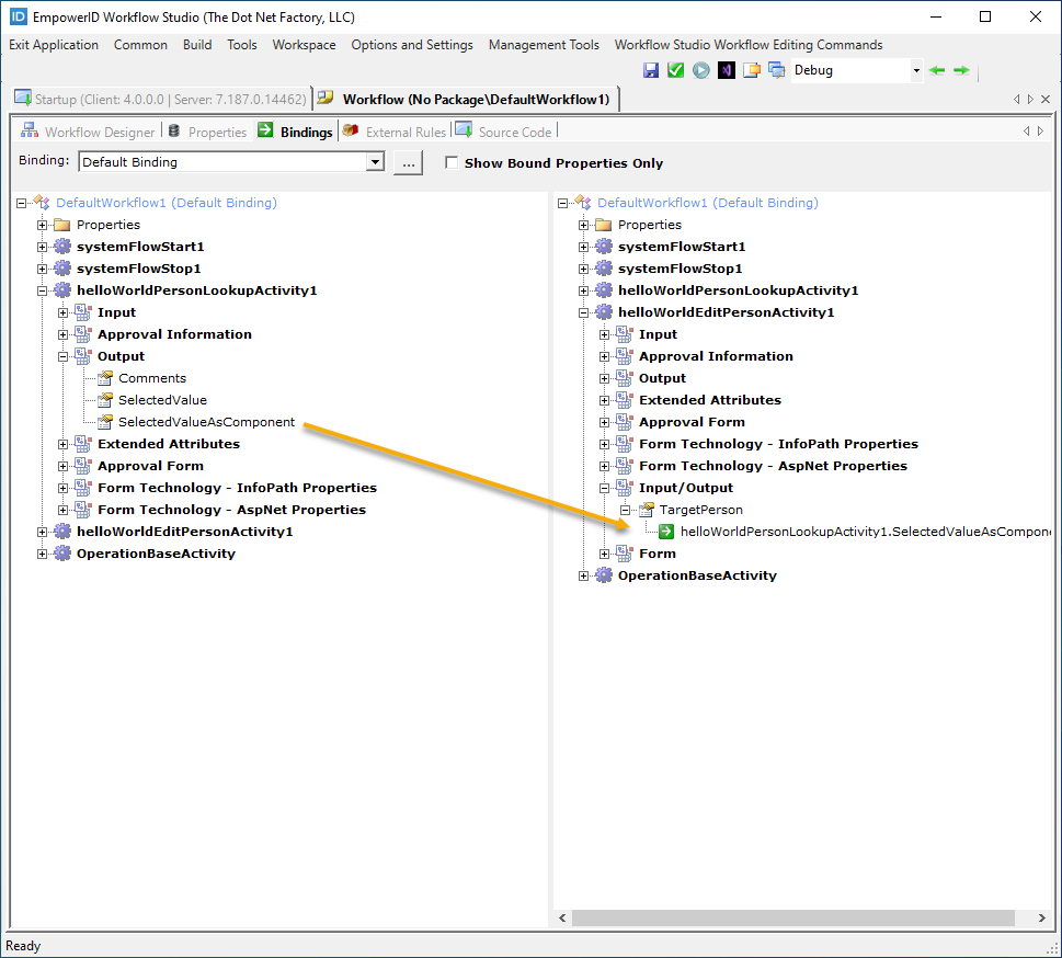 Bind lookup to form