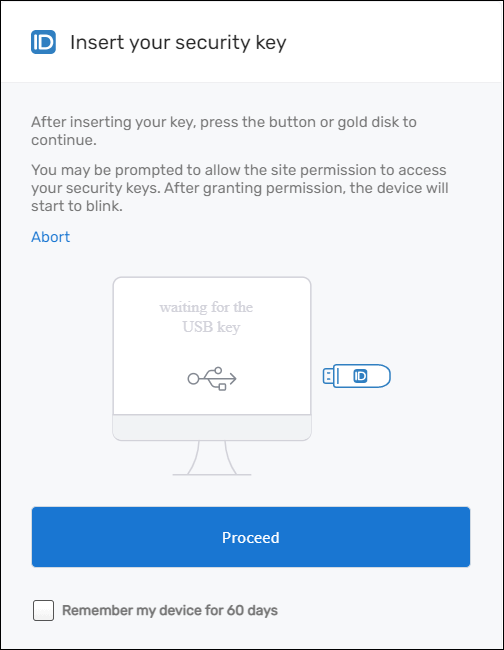Insert Security Key