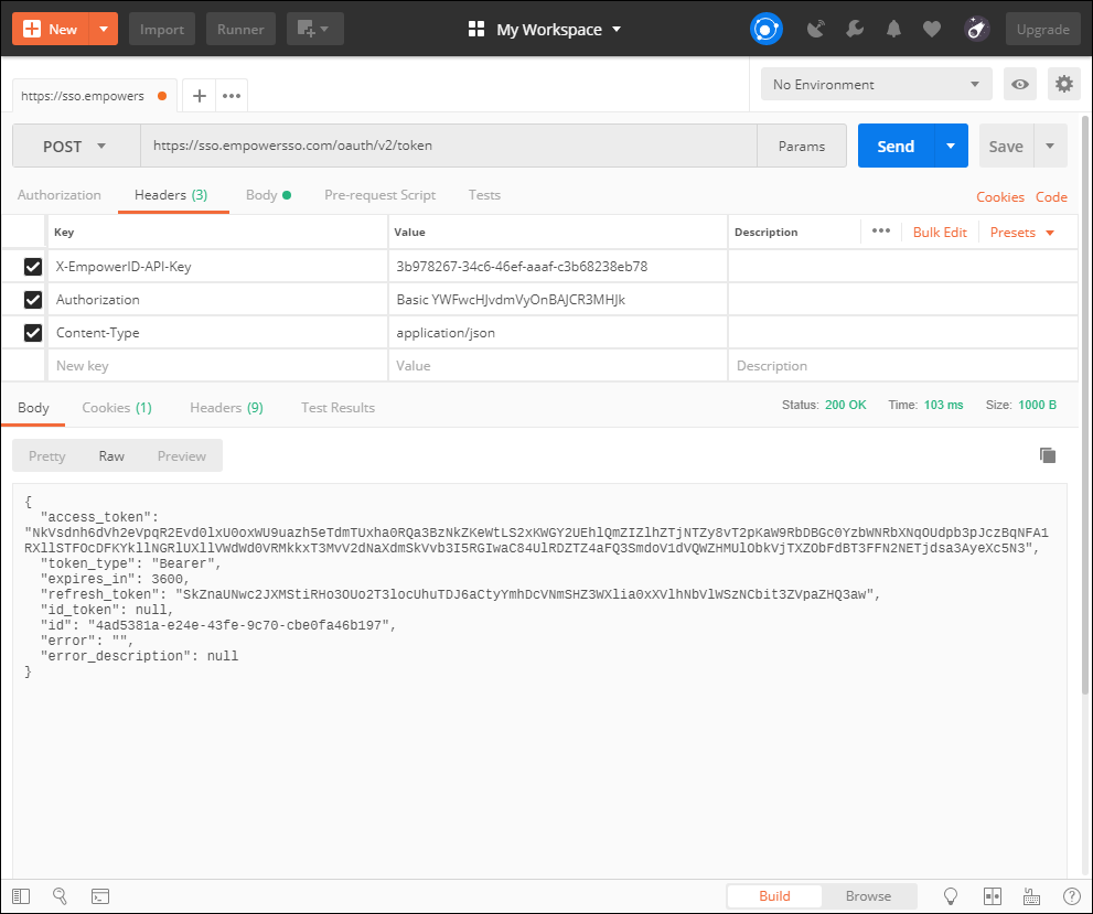 Postman response