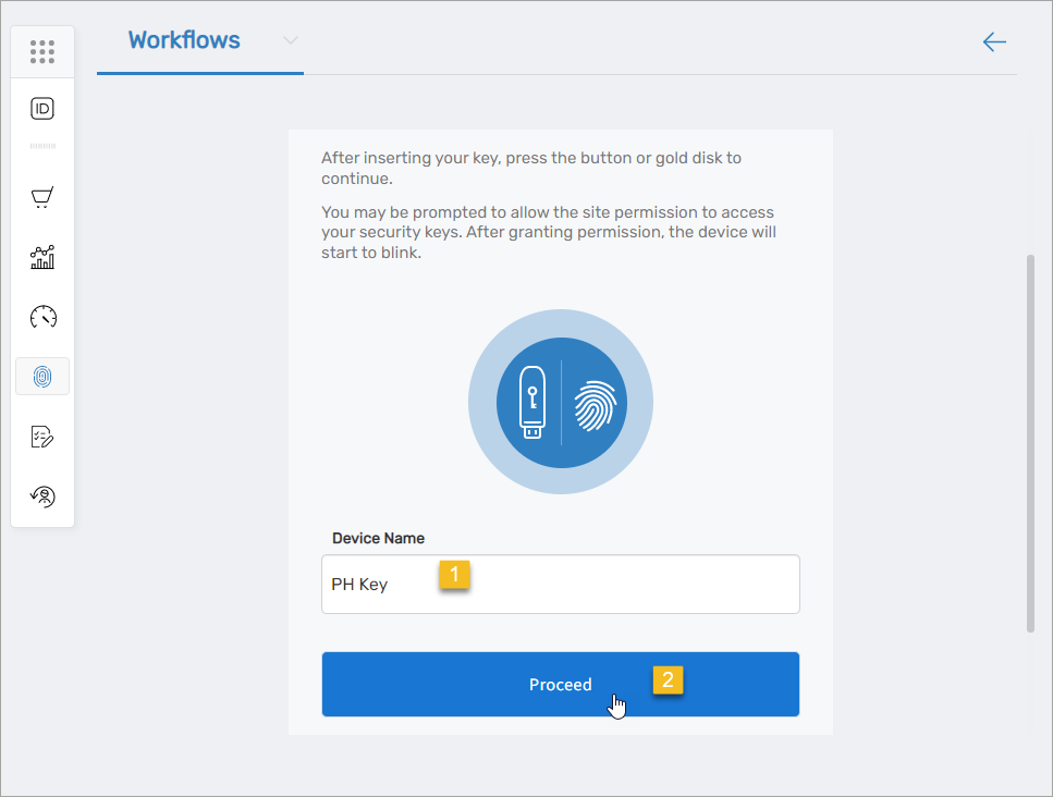 Security Key Setup