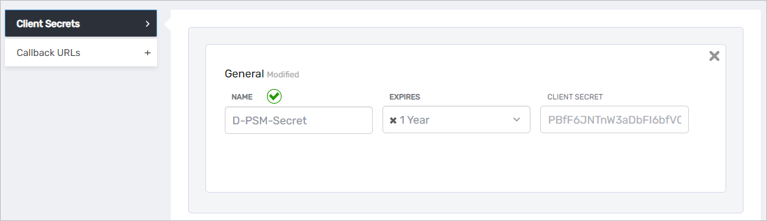 Client Secret Details