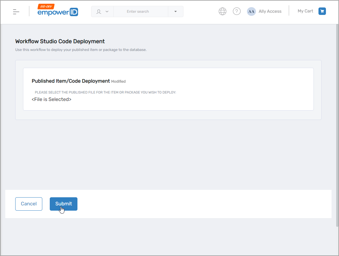 Submit workflow