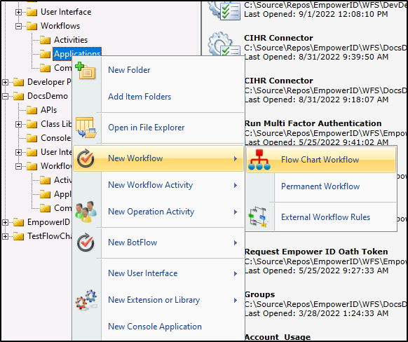 Create new workflow