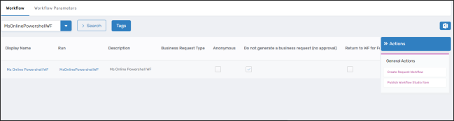 Execute workflow