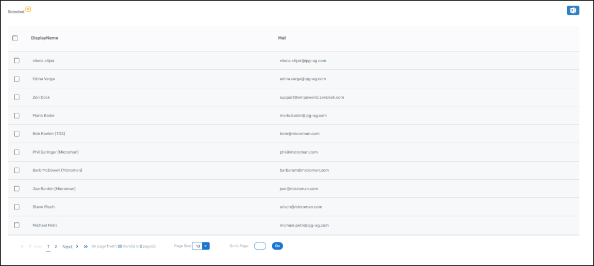 Workflow results