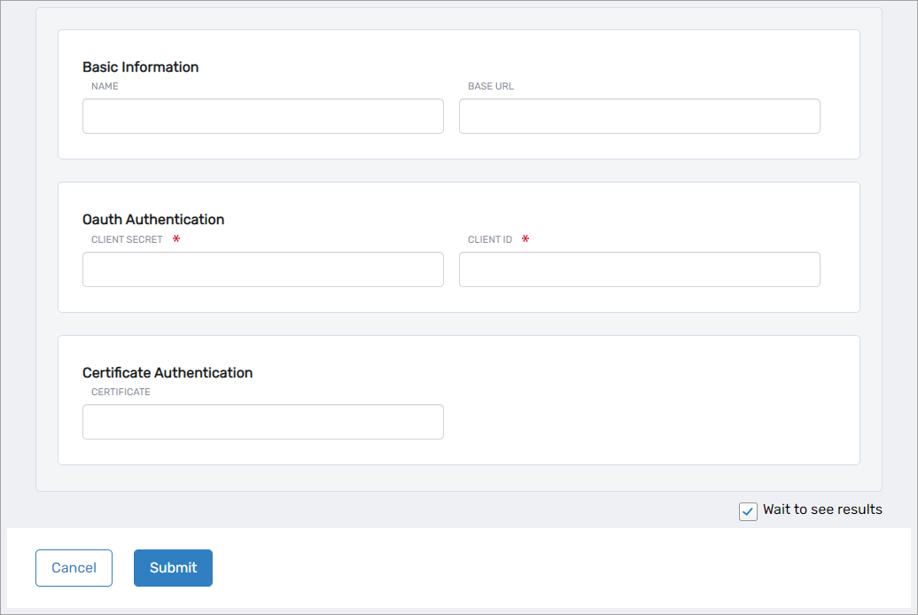 SCIM Connector form
