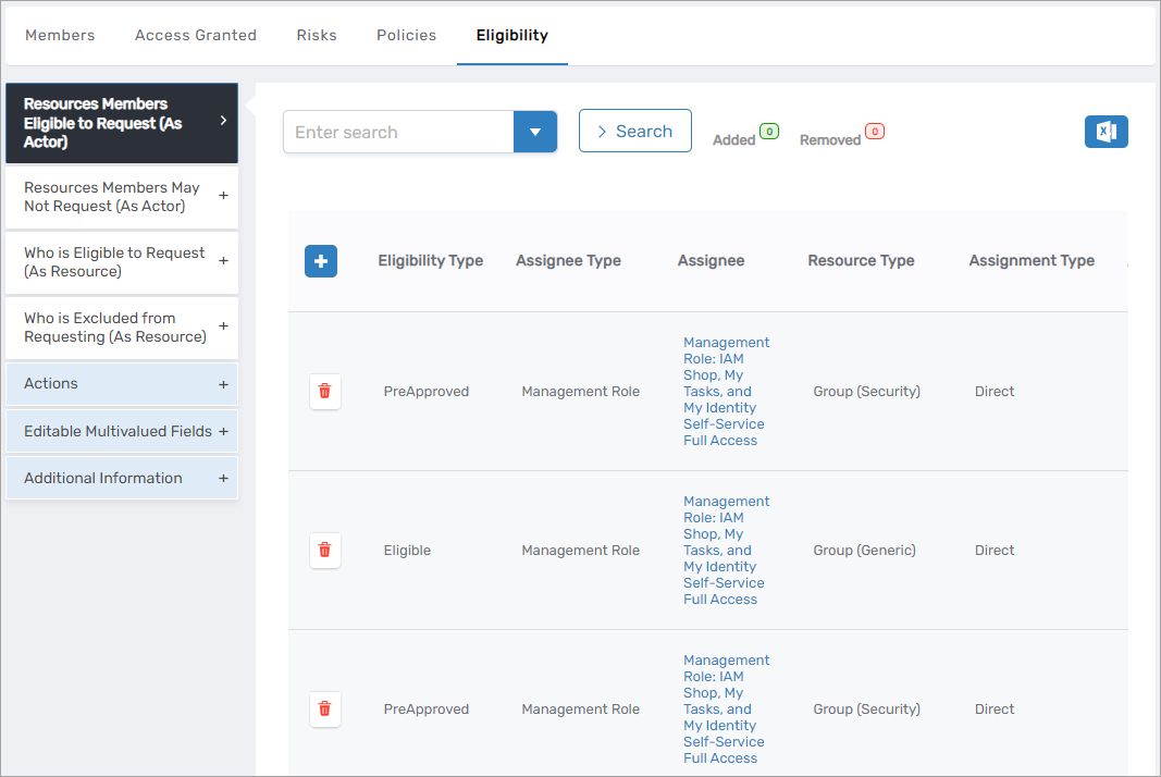 Eligibility Tab