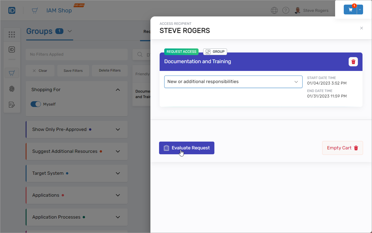 Evaluate Request