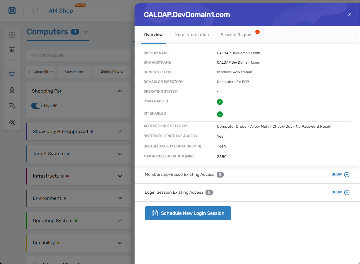 Request card