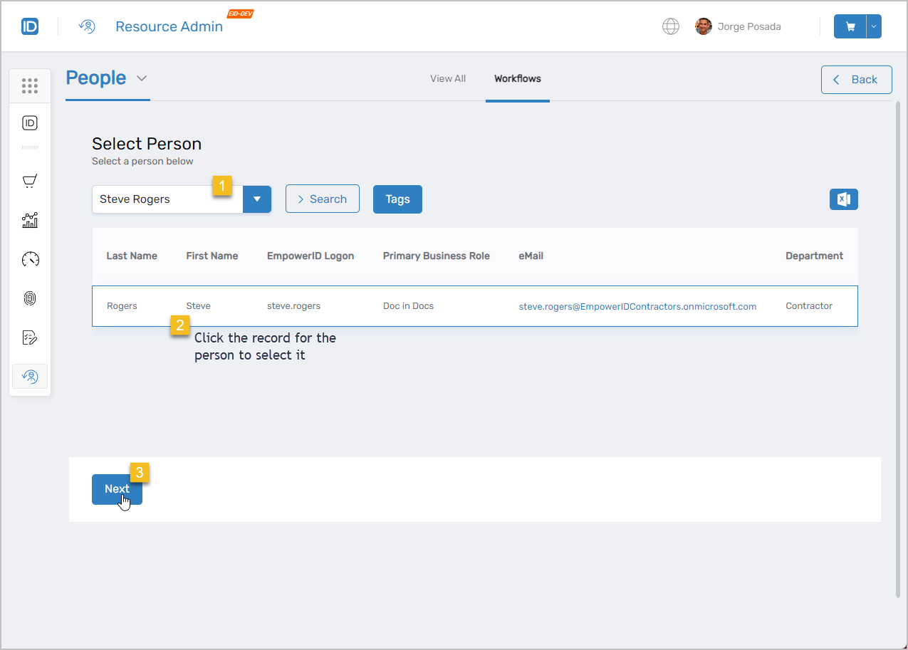 Select person