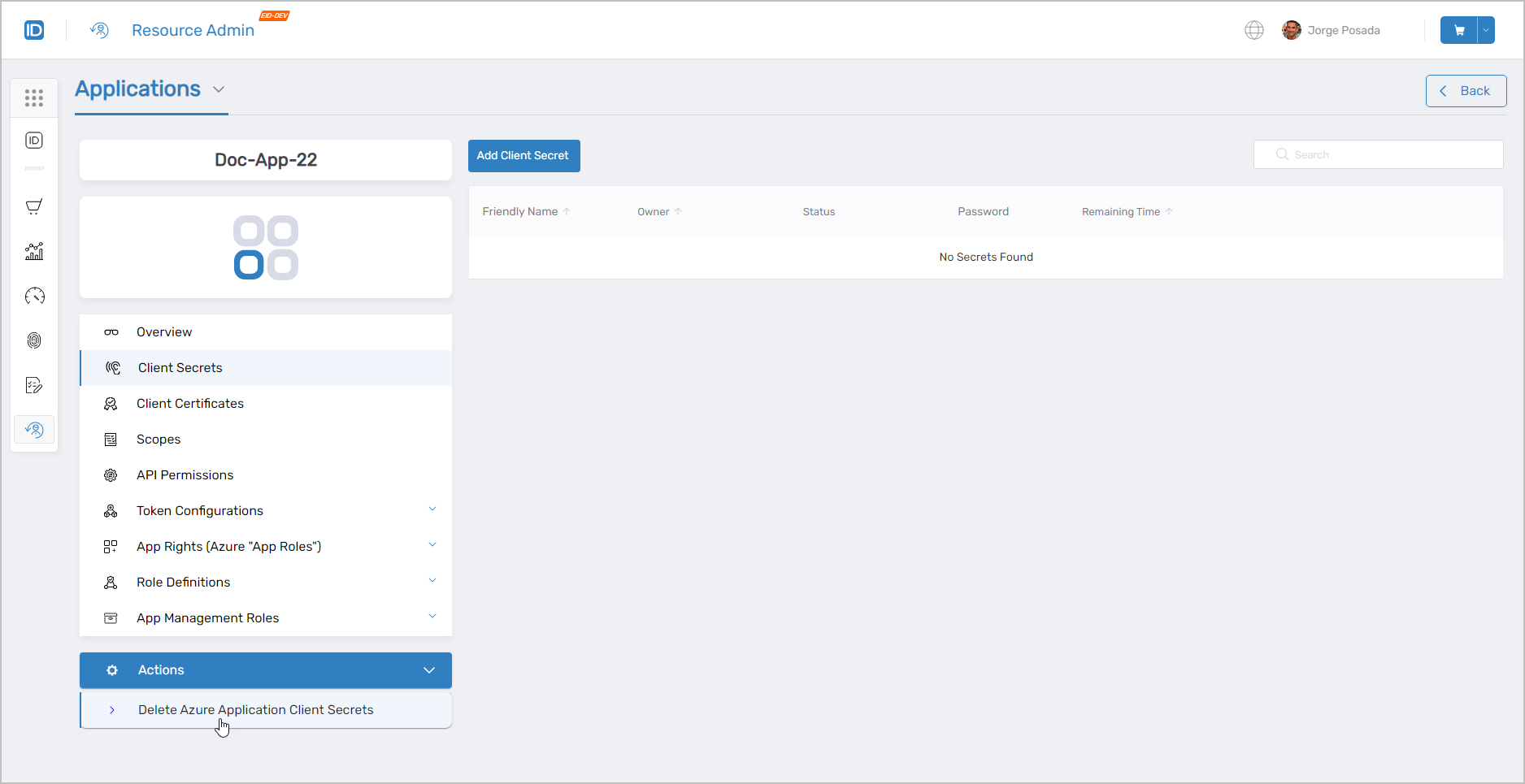 Actions Tab