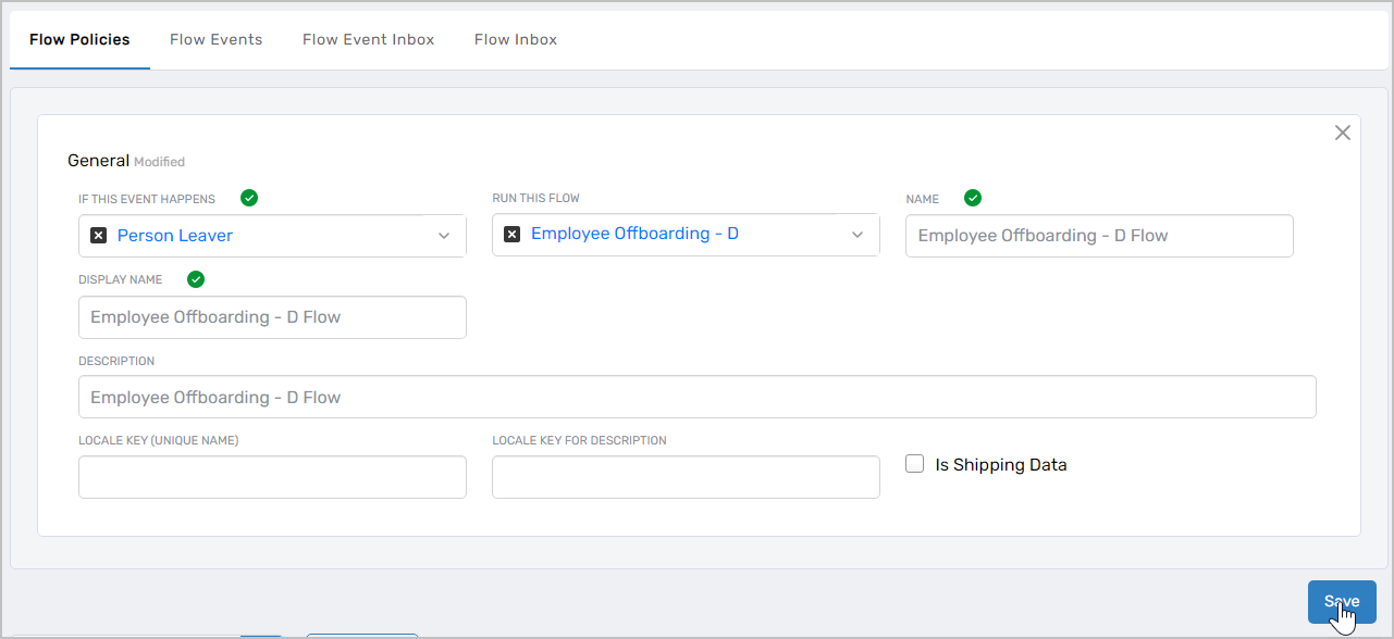 Flow Policy Created