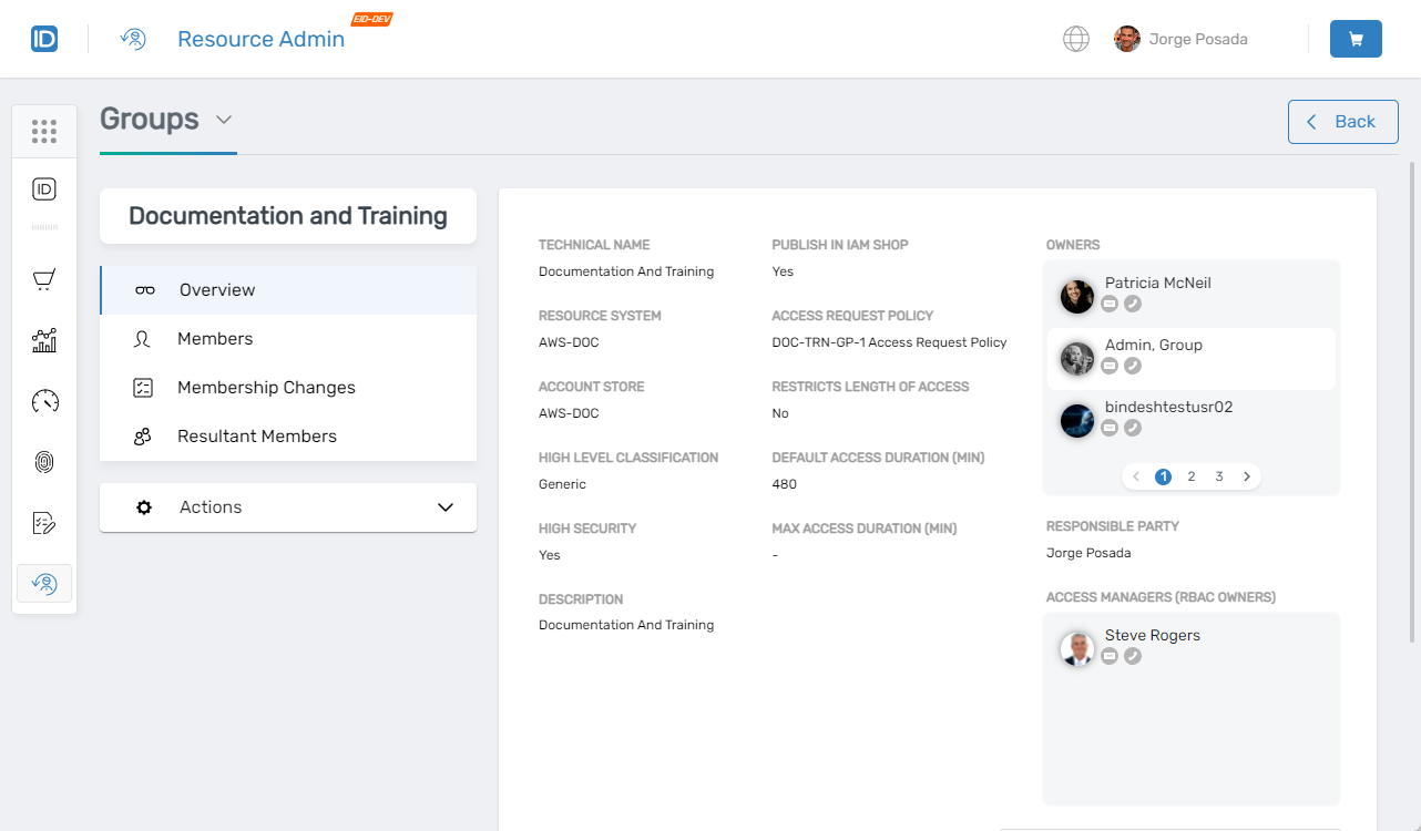 Group Overview Page