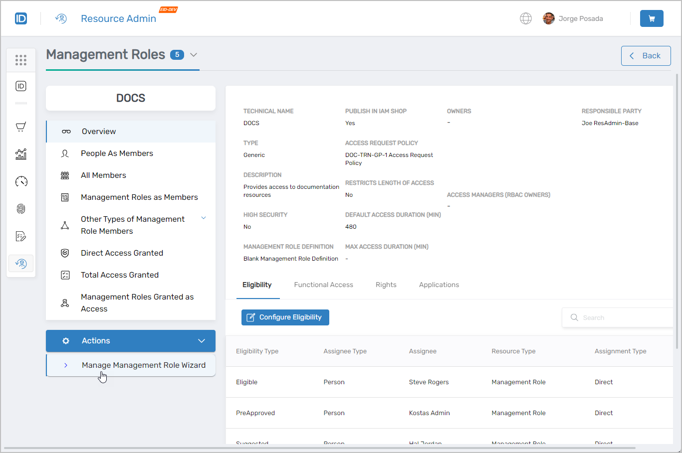 Actions Tab