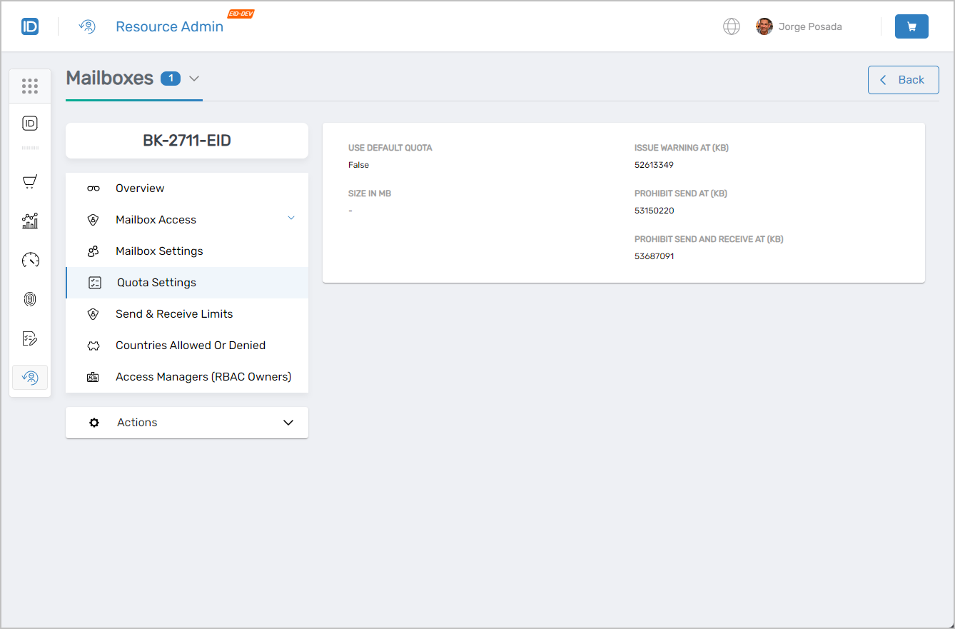 Quota Settings Tab
