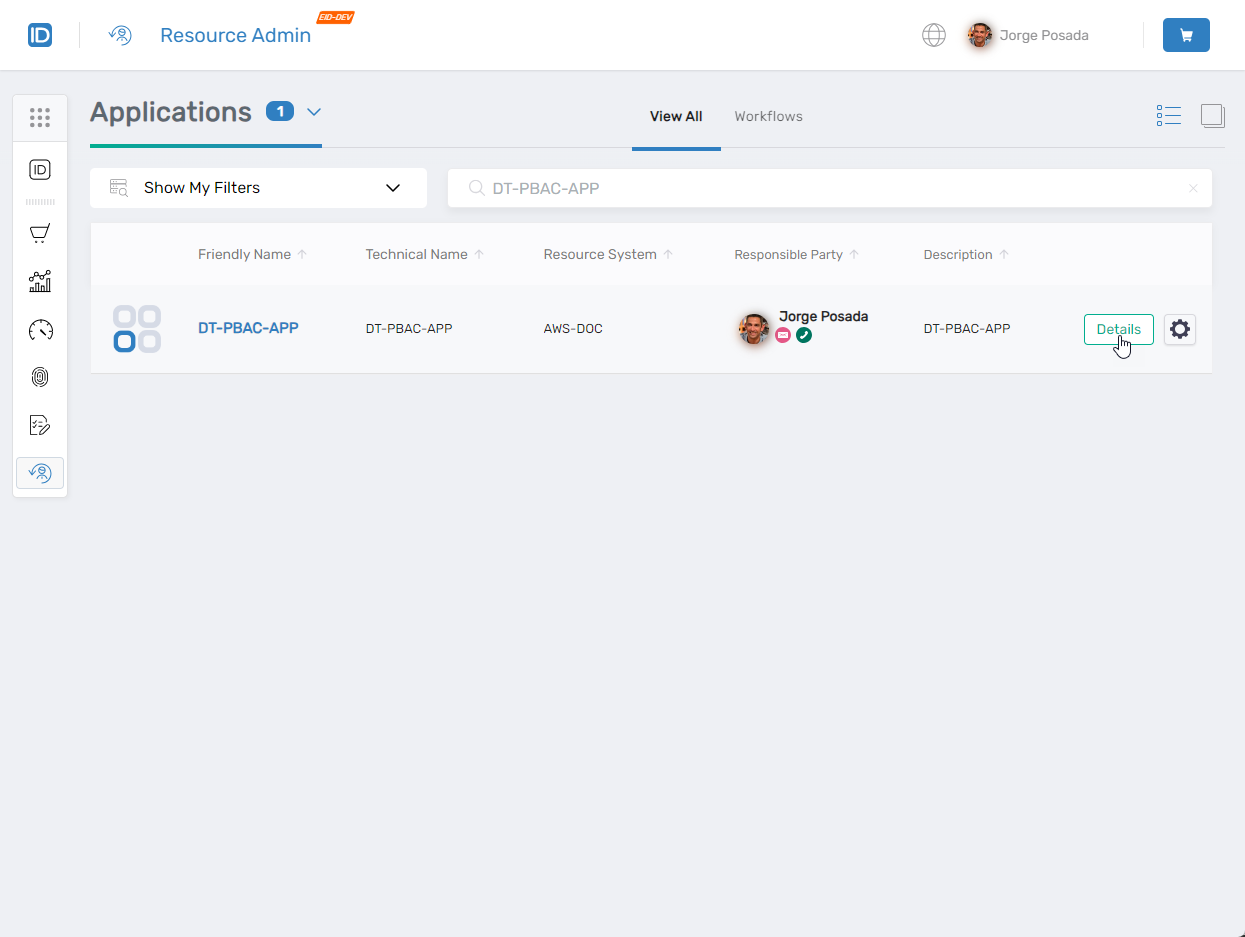 Application search results