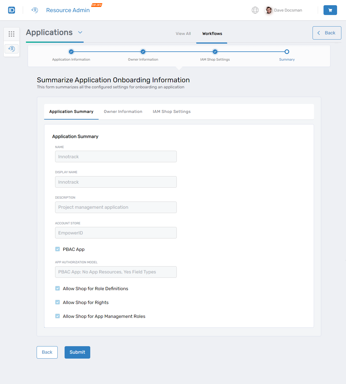 Application Summary