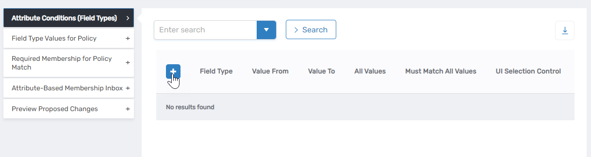 Add New button in Attribute Conditions accordion