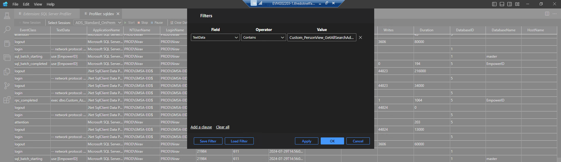Configure Filter