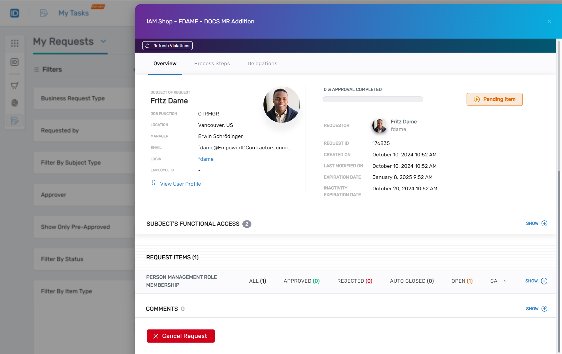 Request Overview