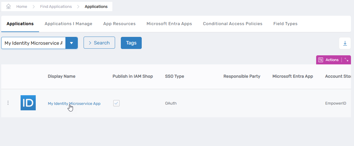 Applications Search