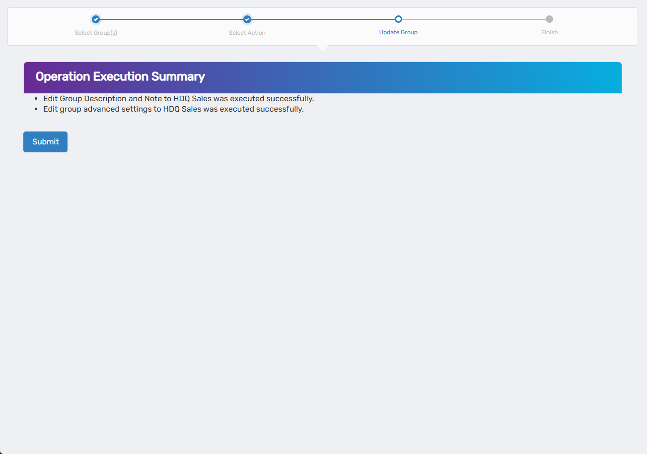 Operation Execution Summary