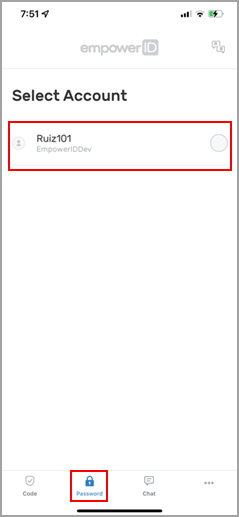 Account selection