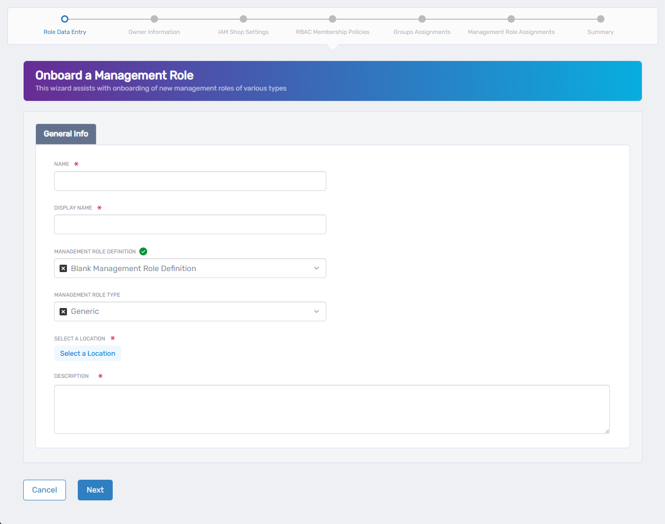 Role Data Entry