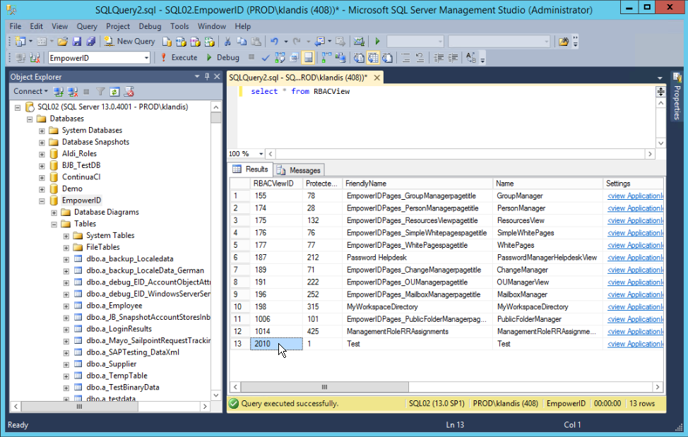RBAC View table