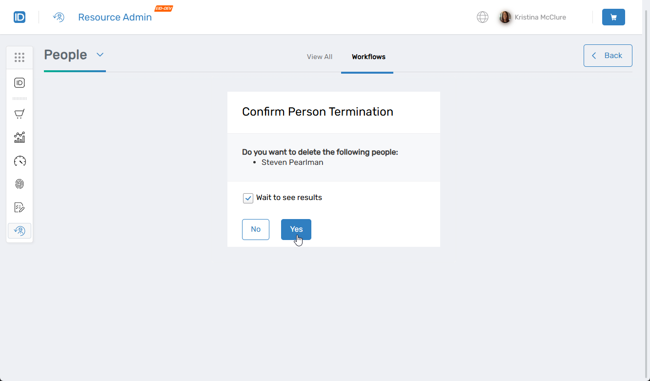 Confirm termination