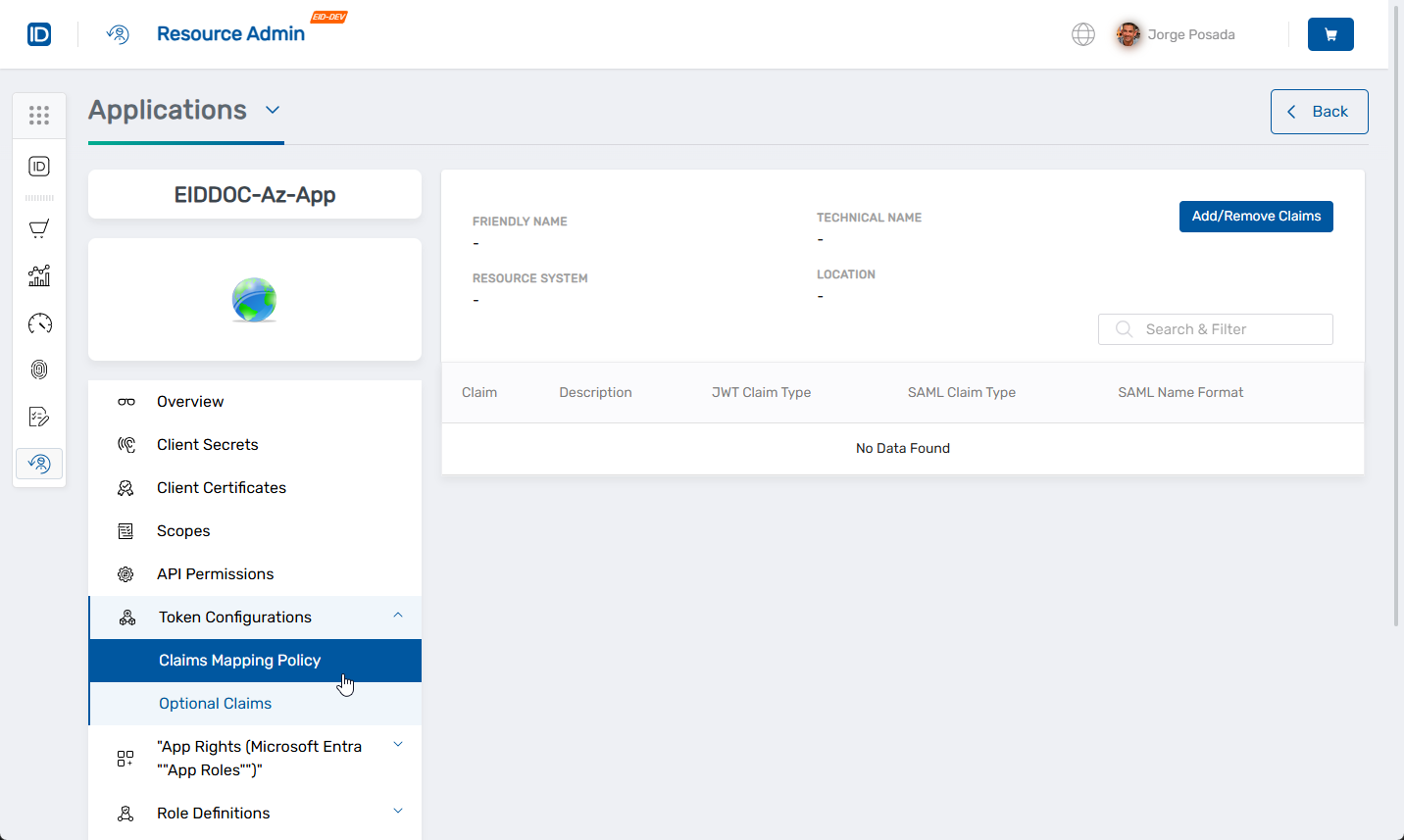 Application Claims Tab
