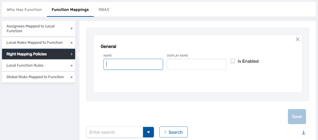 Right Mapping Policies Dialog