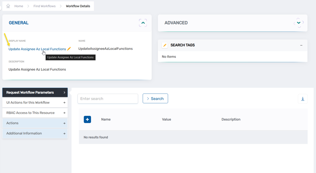 Workflow Details page